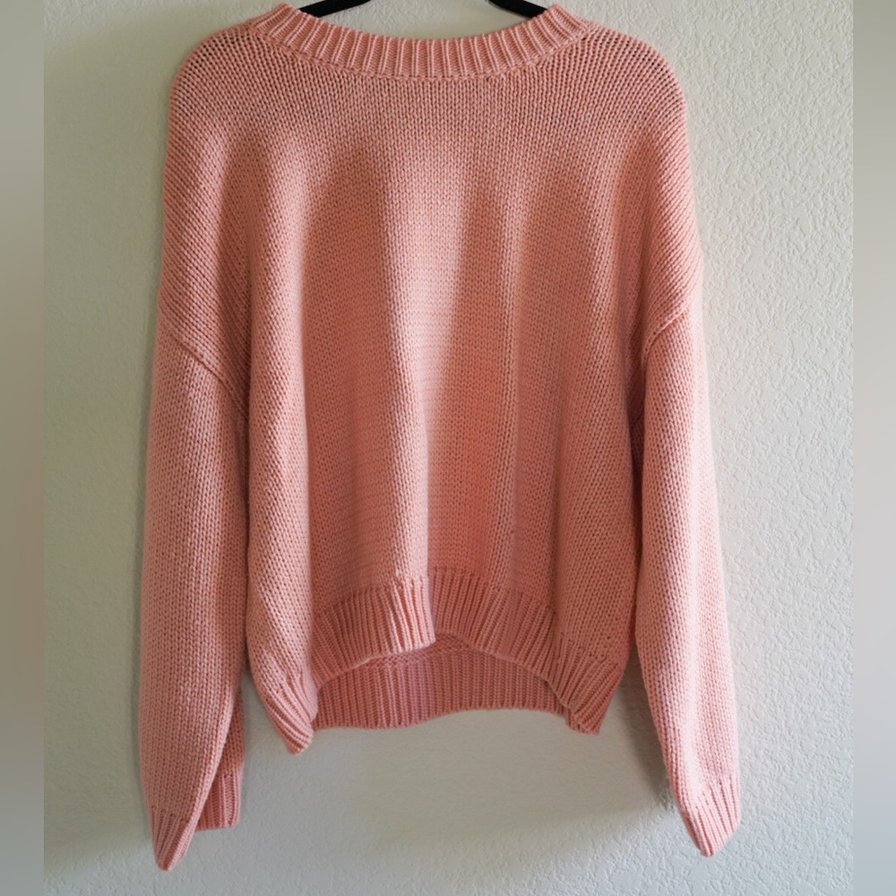 PRMA - Oversized Crew Neck sweater - Coral color - Medium